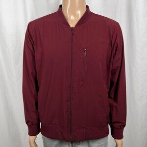 Banana Republic Women's XL Red Burgundy Stretch Flyweight Full Zip Bomber Jacket